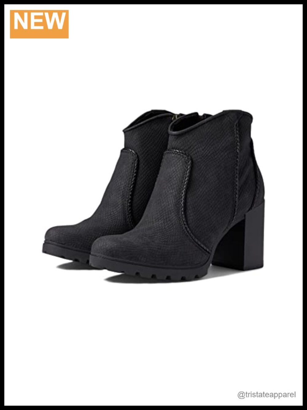 Women's Ankle Bootie with Zipper Closure & Rubber Sole